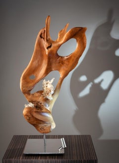 Escultura Orgánica Moderna de Cristal Lumeriano "Danza Espiritual" de Dorit Schwartz