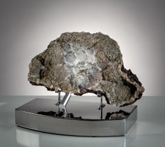 Moroccan Pyrite and Calcite Crystal Modern Organic Sculpture