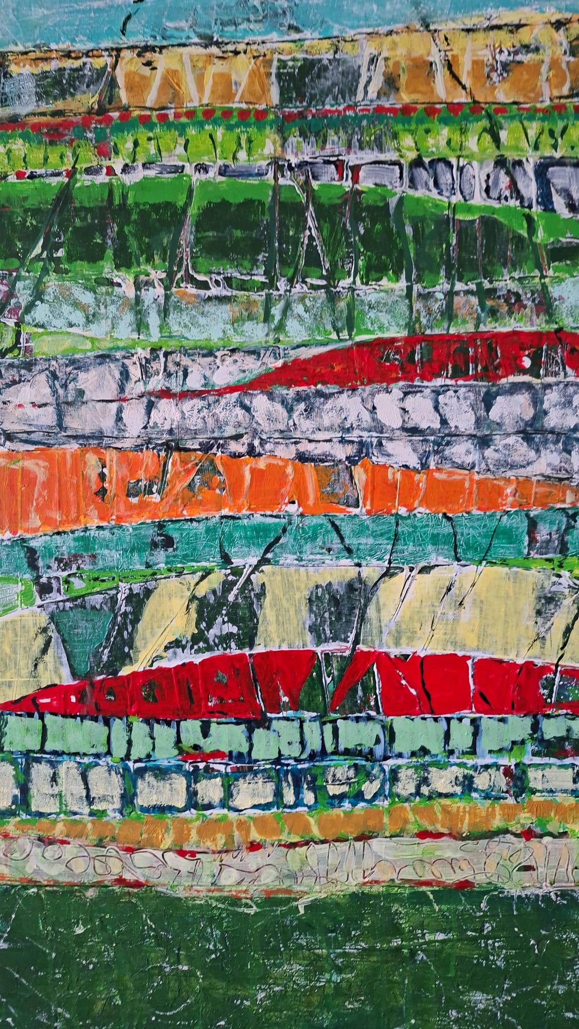 Abstrakte Landschaft - Abstrakte Malerei, Landschaftsmalerei (Beige), Abstract Painting, von Dorit Shalev-Fried