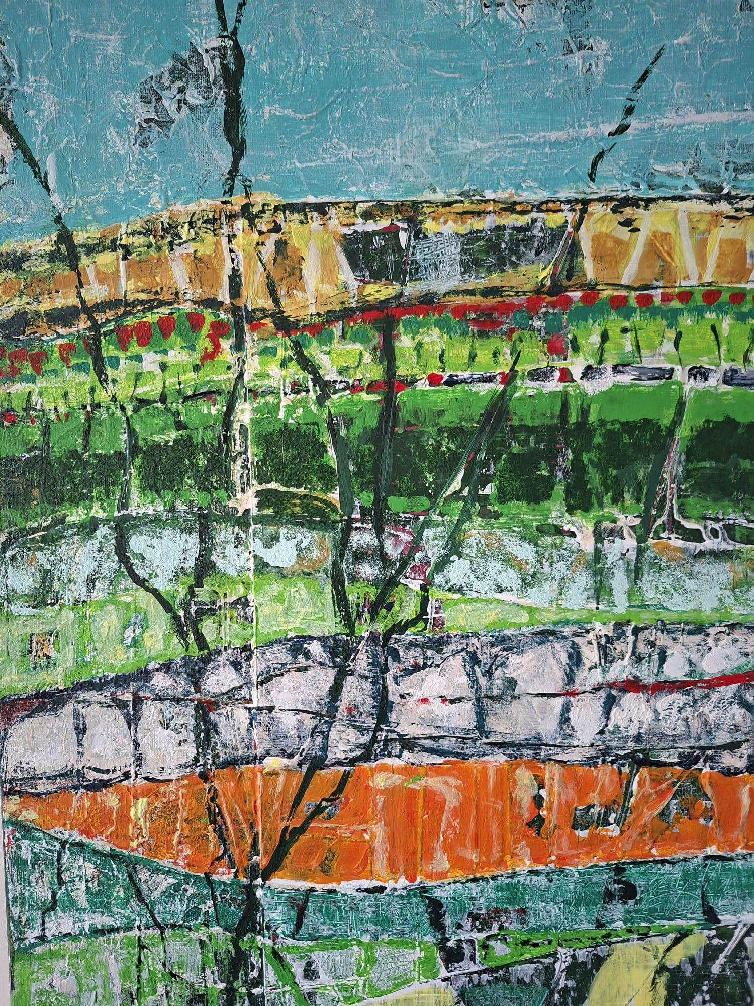 Abstrakte Landschaft - Abstrakte Malerei, Landschaftsmalerei im Angebot 1