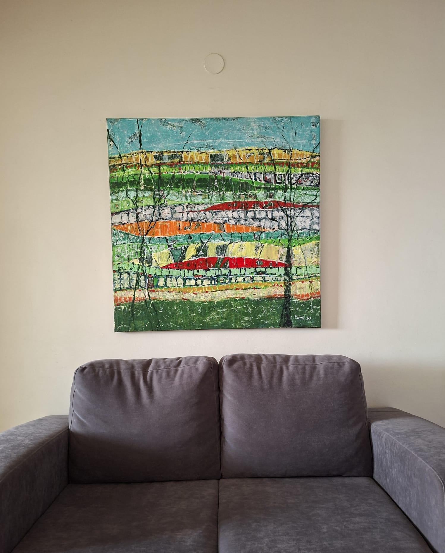 Abstrakte Landschaft - Abstrakte Malerei, Landschaftsmalerei im Angebot 3