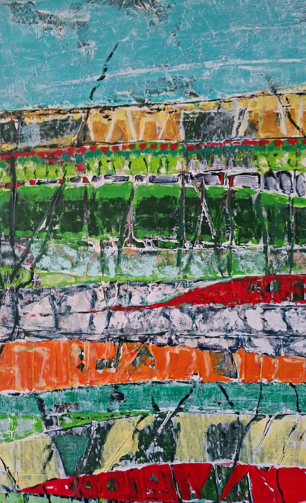 Abstrakte Landschaft - Abstrakte Malerei, Landschaftsmalerei im Angebot 4