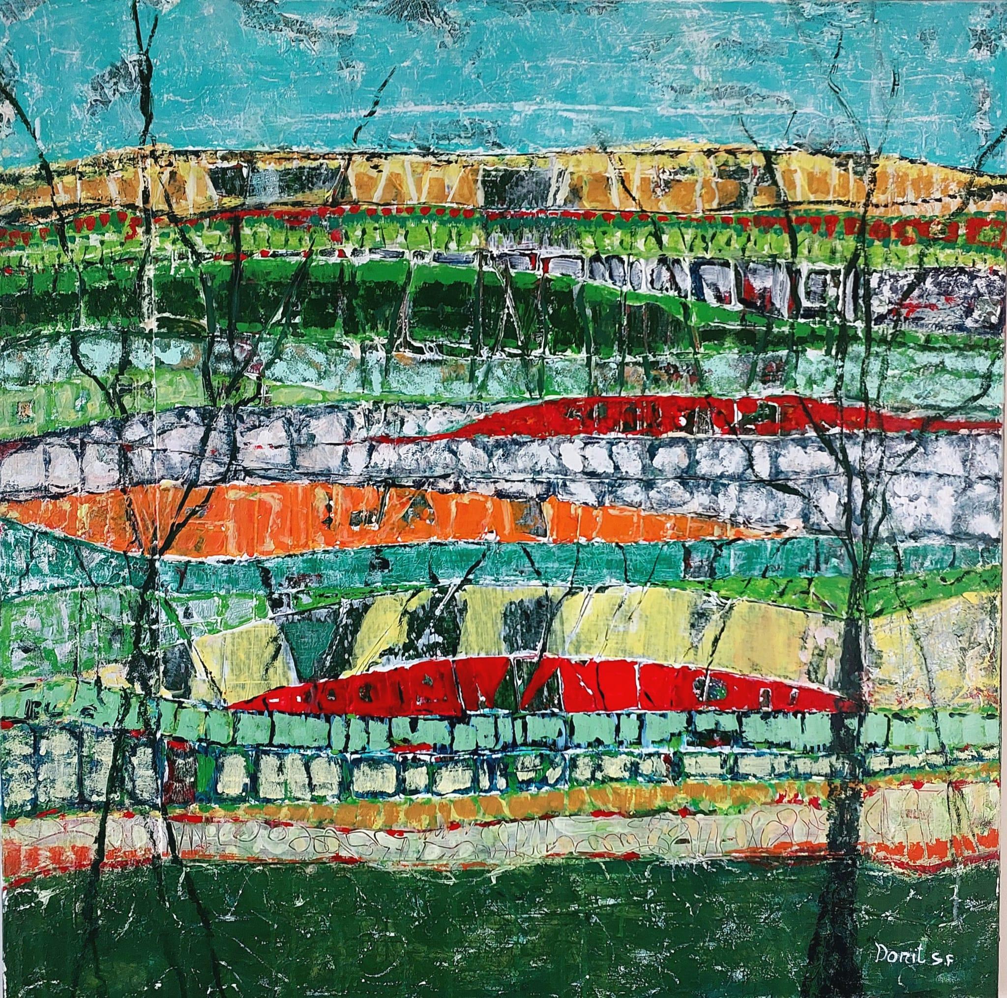 Paysage abstrait - peinture abstraite, peinture de paysage