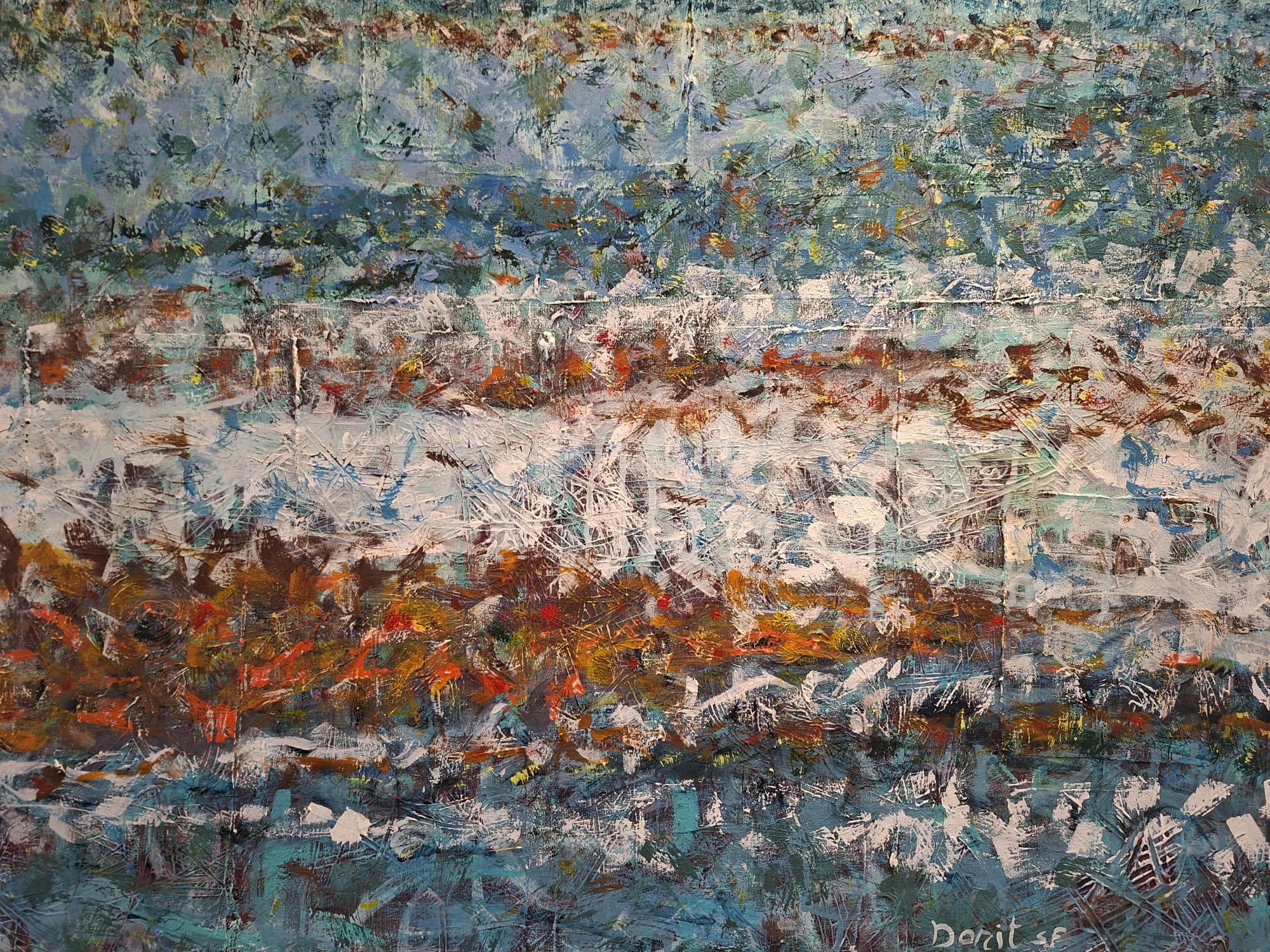 Blue Harmony - abstract painting, landscape painting im Angebot 5