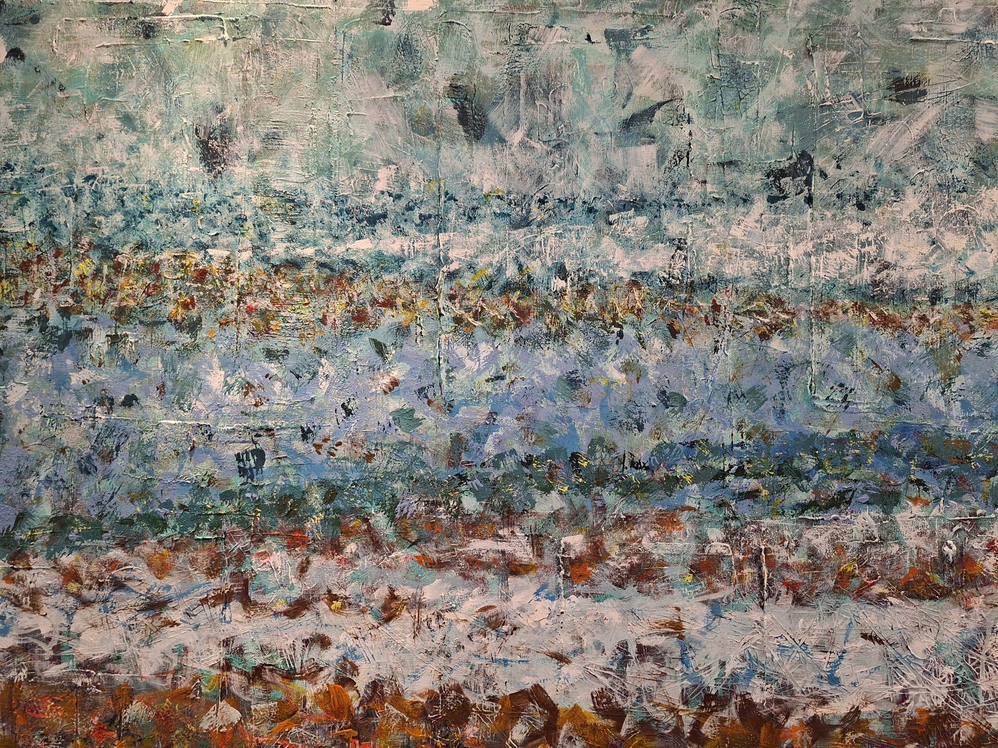 Blue Harmony - abstract painting, landscape painting im Angebot 3