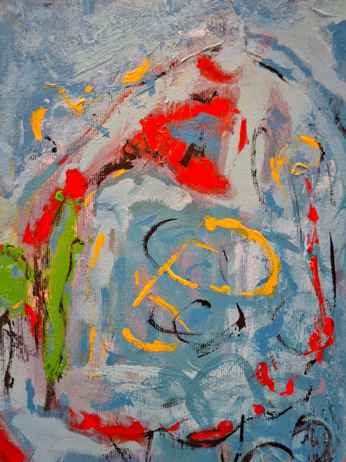 Blaue Landschaft Fantasie - abstrakte Malerei, Landschaftsmalerei im Angebot 7