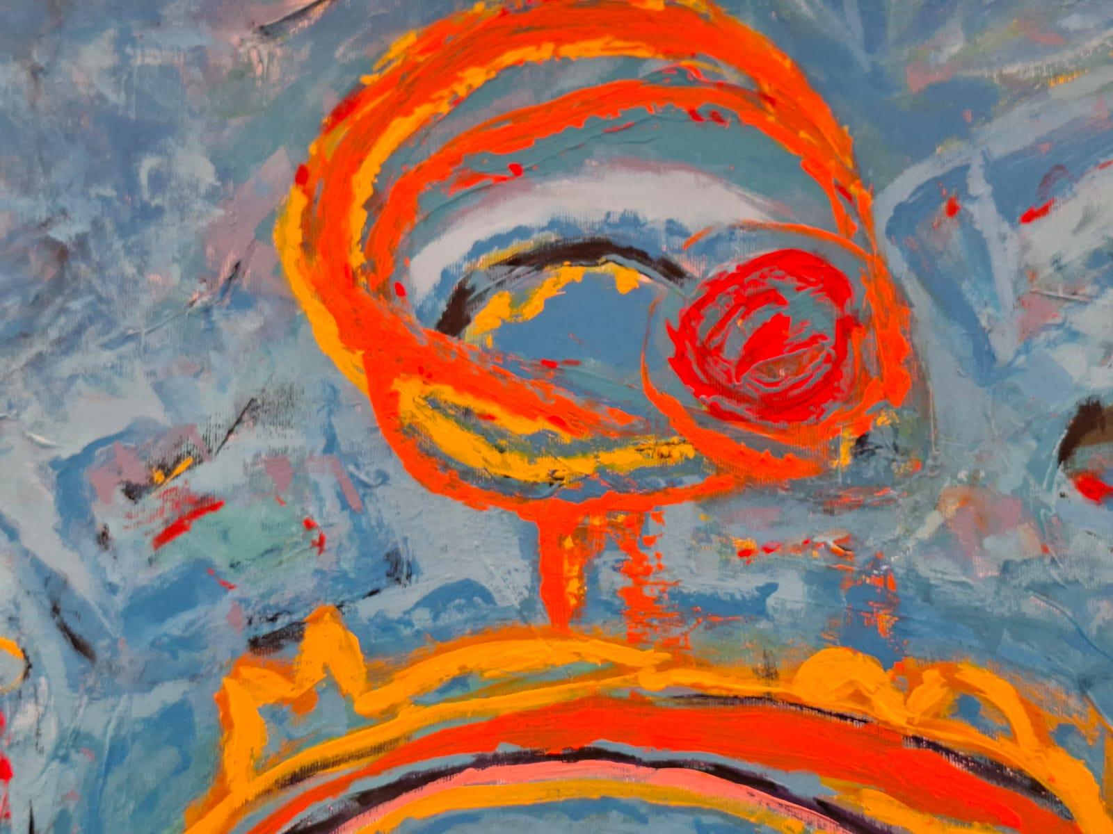 Blaue Landschaft Fantasie - abstrakte Malerei, Landschaftsmalerei im Angebot 1