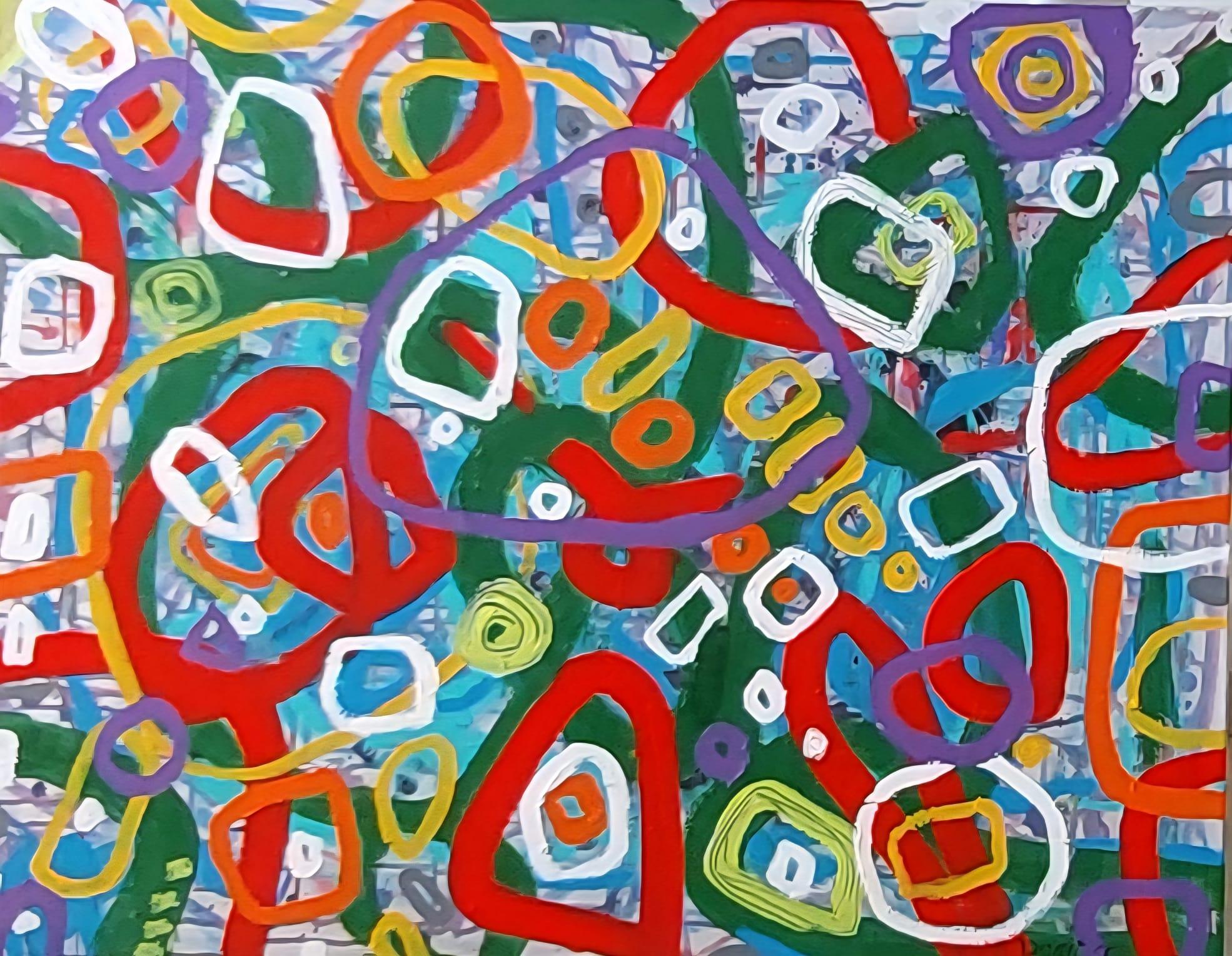 Kreise der Farben - abstrakte Malerei, Landschaftsmalerei – Painting von Dorit Shalev-Fried