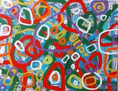 Circles of colors - abstract painting, landscape painting