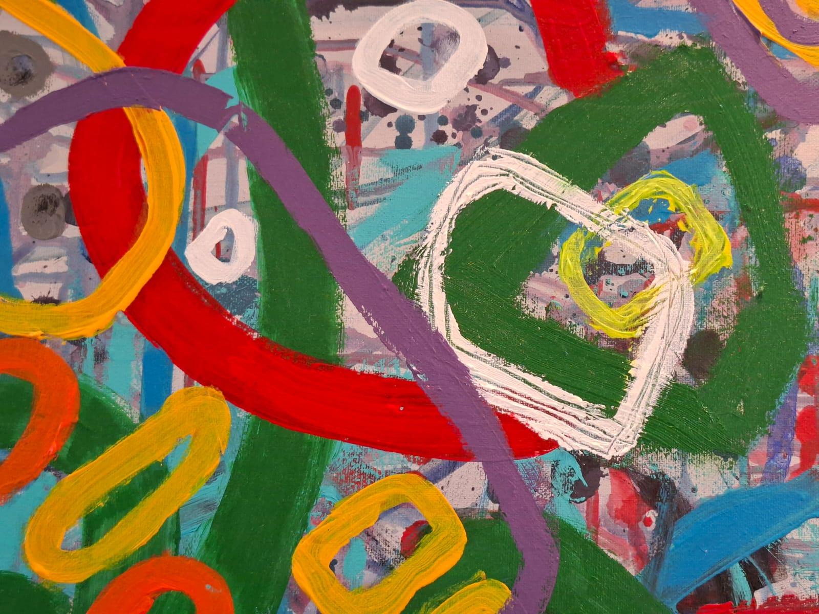 Kreise der Farben - abstrakte Malerei, Landschaftsmalerei (Grau), Abstract Painting, von Dorit Shalev-Fried