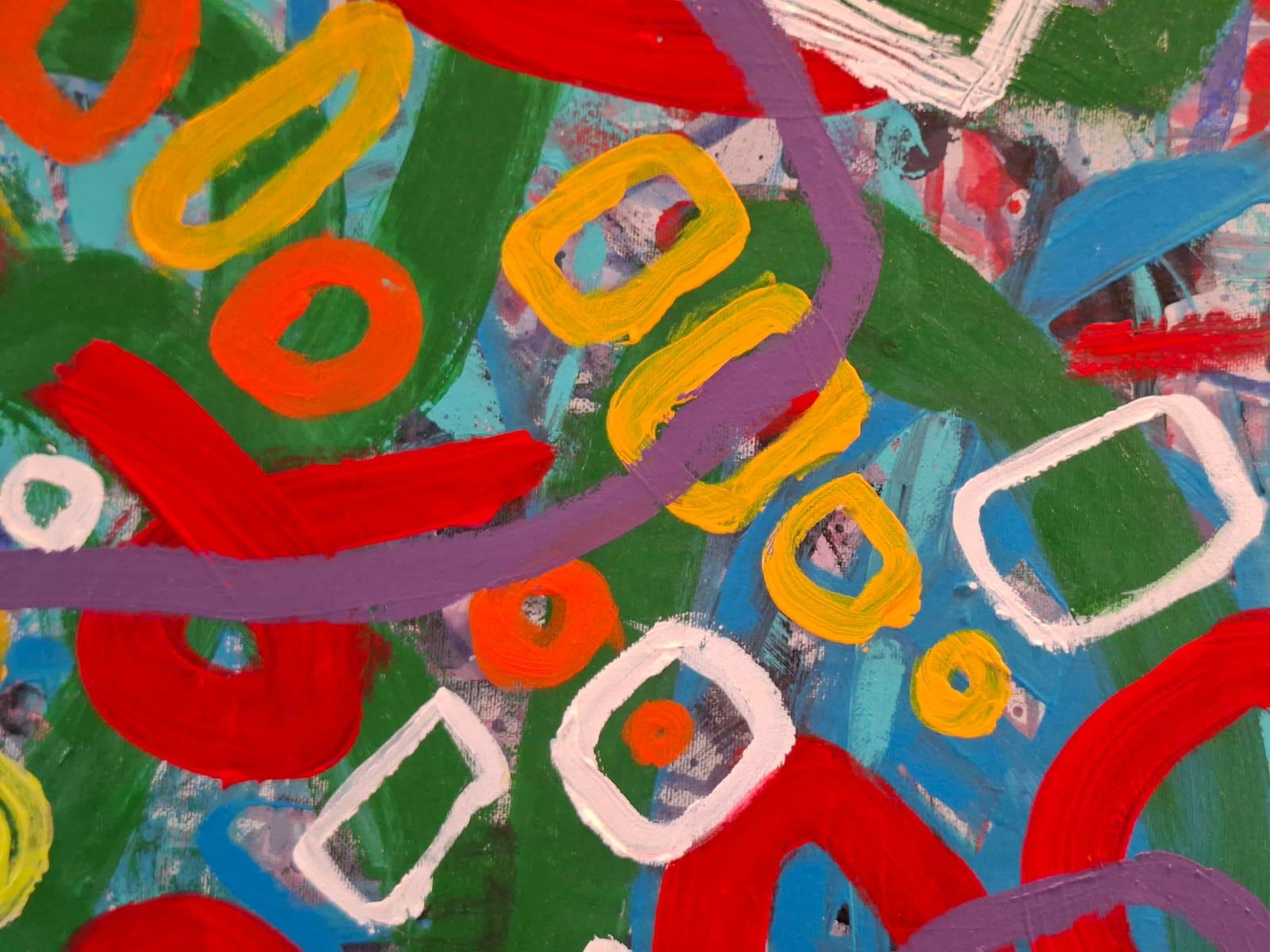 Kreise der Farben - abstrakte Malerei, Landschaftsmalerei im Angebot 1