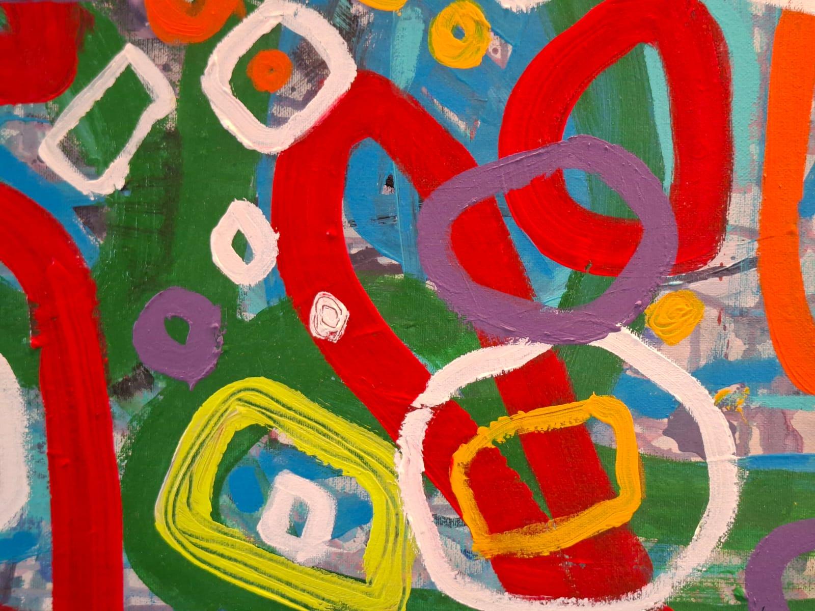 Kreise der Farben - abstrakte Malerei, Landschaftsmalerei im Angebot 2