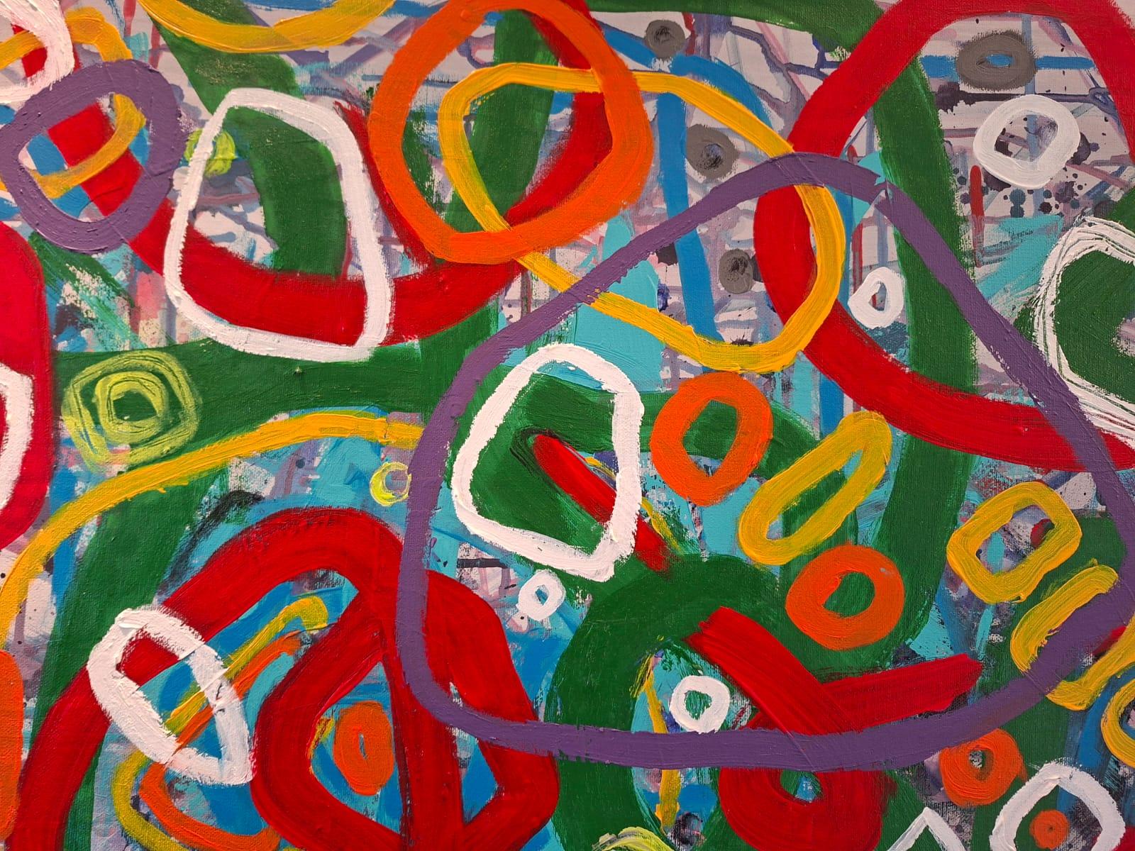 Kreise der Farben - abstrakte Malerei, Landschaftsmalerei im Angebot 4