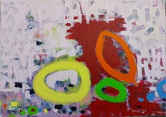 Dialogue in colors - abstract painting, landscape painting