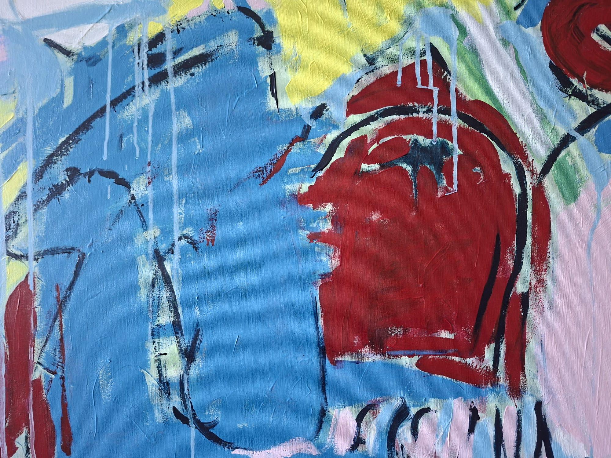 Kiss - Abstrakte Malerei, Landschaftsmalerei – Painting von Dorit Shalev-Fried