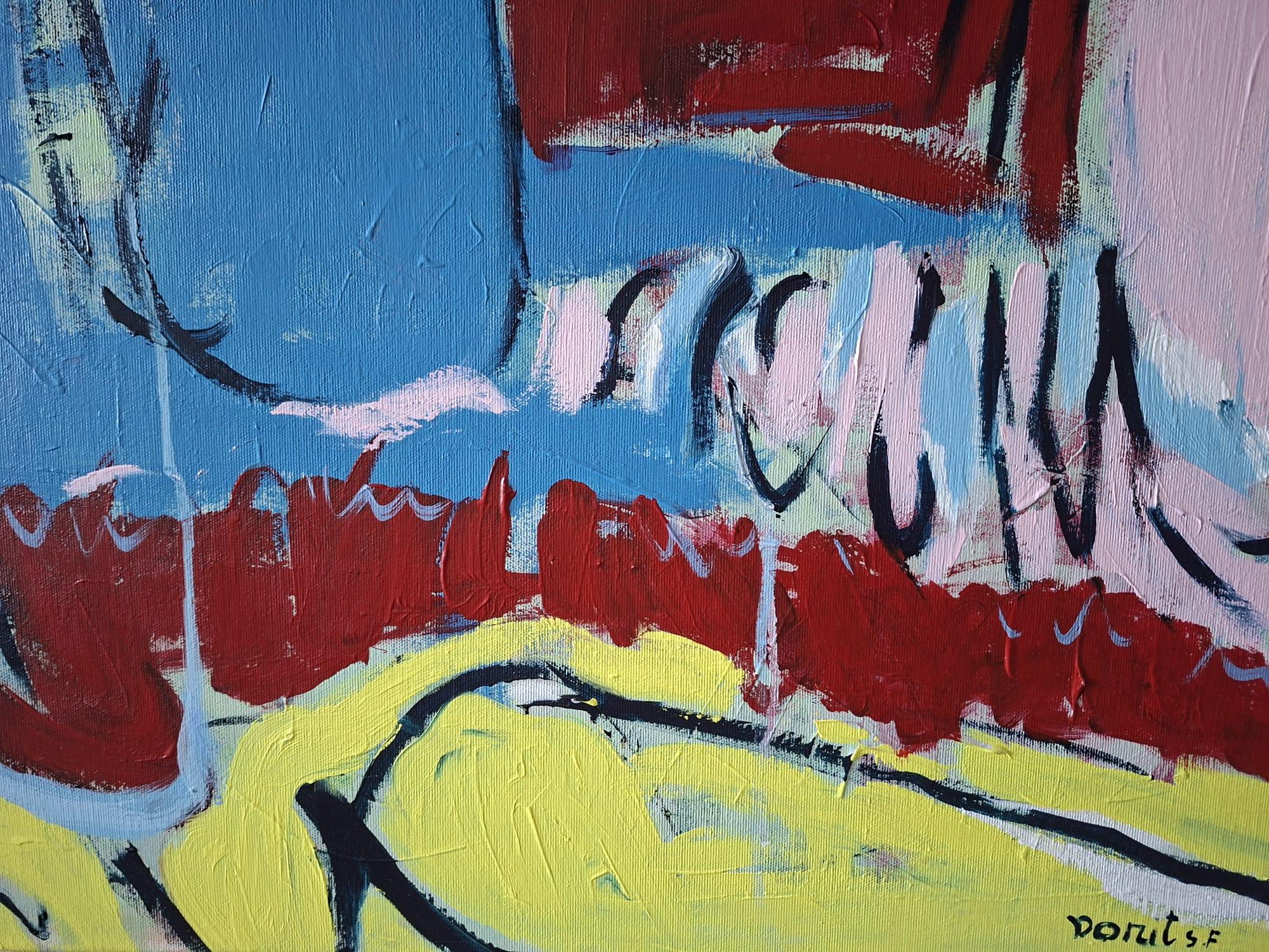 Kiss - Abstrakte Malerei, Landschaftsmalerei im Angebot 1