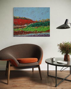 Landscape of a beautiful day - abstract painting, landscape painting