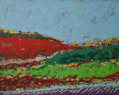 Landscape of a beautiful day - abstract painting, landscape painting