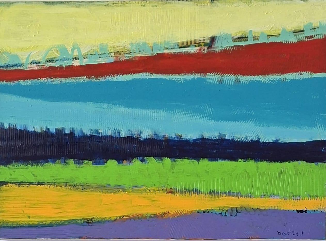 Memory of a landscape - abstract painting, landscape painting