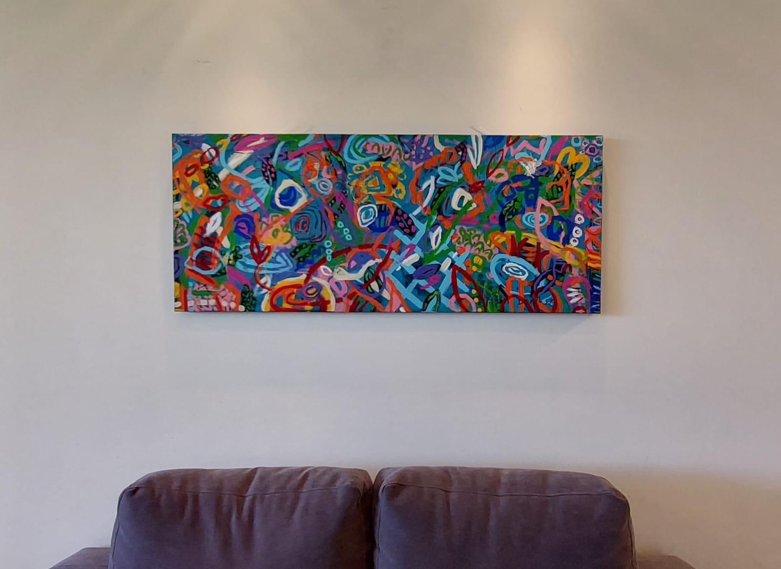 Naive Gaze - abstract painting, landscape painting – Painting von Dorit Shalev-Fried