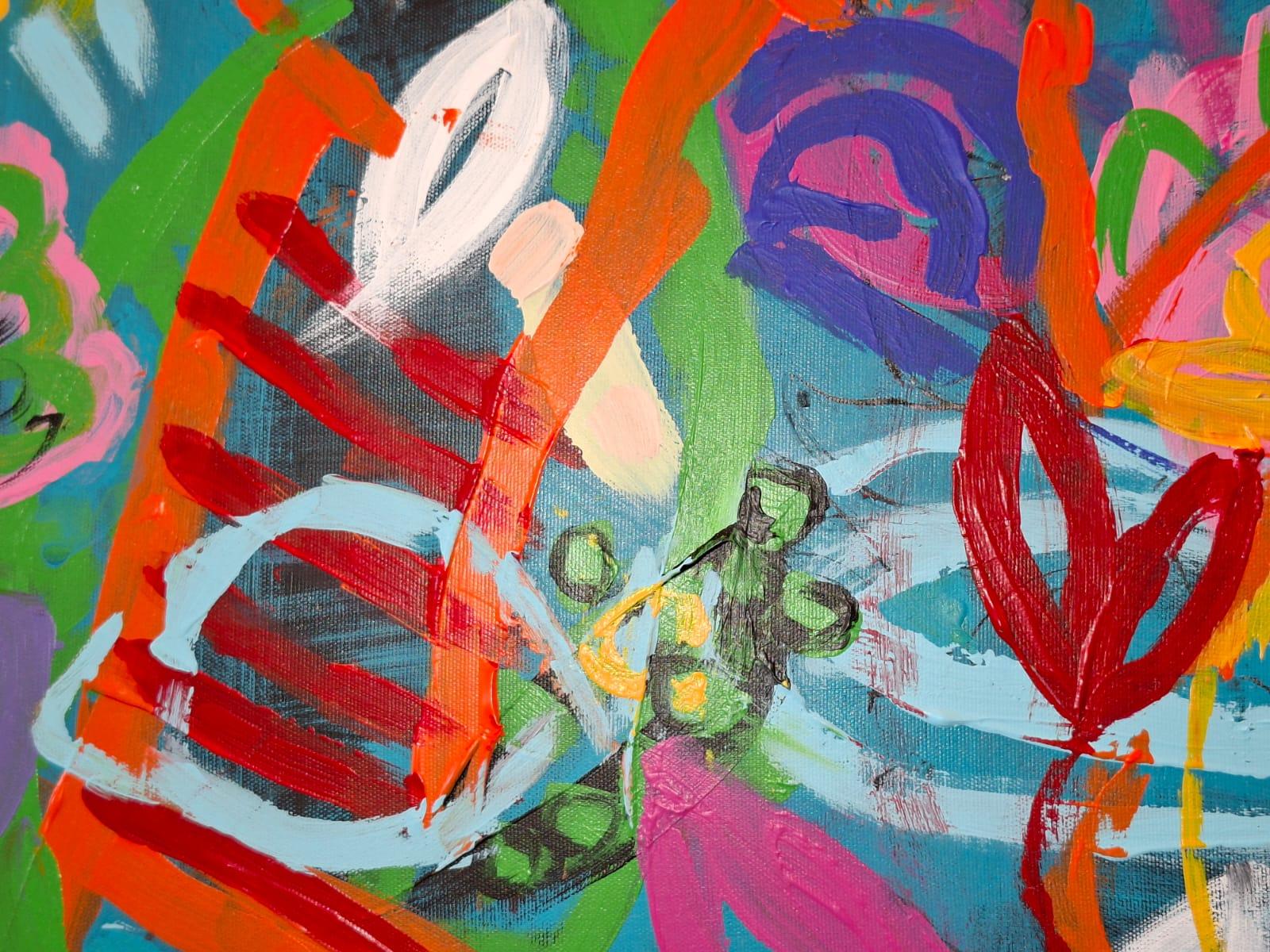 Naive Gaze - abstract painting, landscape painting (Grau), Abstract Painting, von Dorit Shalev-Fried