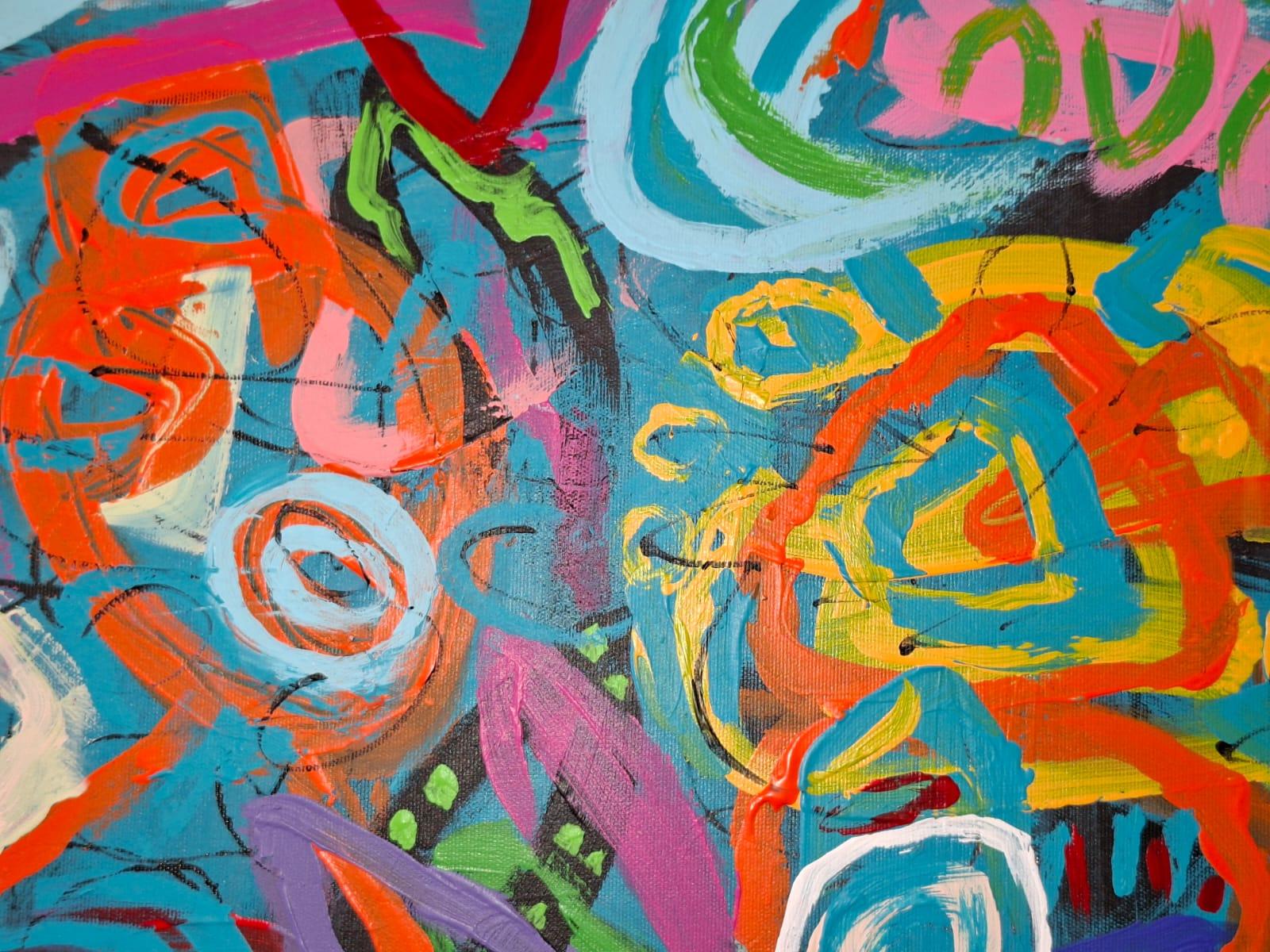 Naive Gaze - abstract painting, landscape painting im Angebot 2