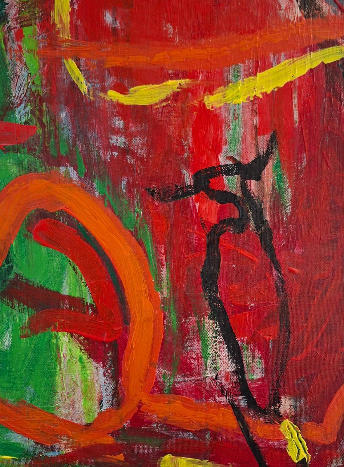 Red South - Abstrakte Malerei, Landschaftsmalerei (Braun), Abstract Painting, von Dorit Shalev-Fried