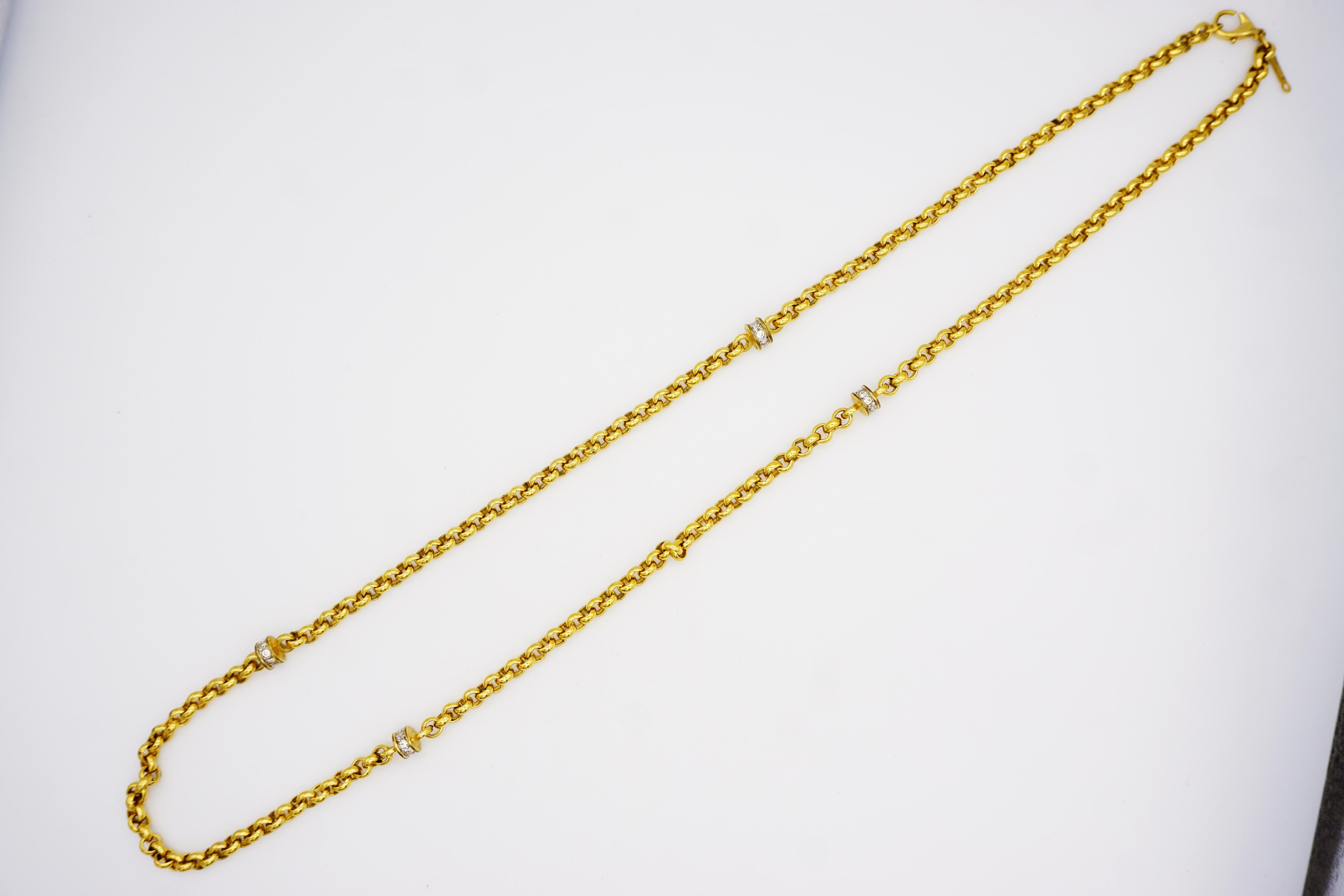D'Orlan Vintage 1980s Long Crystals Interlocked Linked Chain Necklace Bracelet in vendita 5