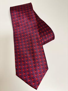 Dormeuil Men's Red  Luxury Silk Neck Tie Made in France