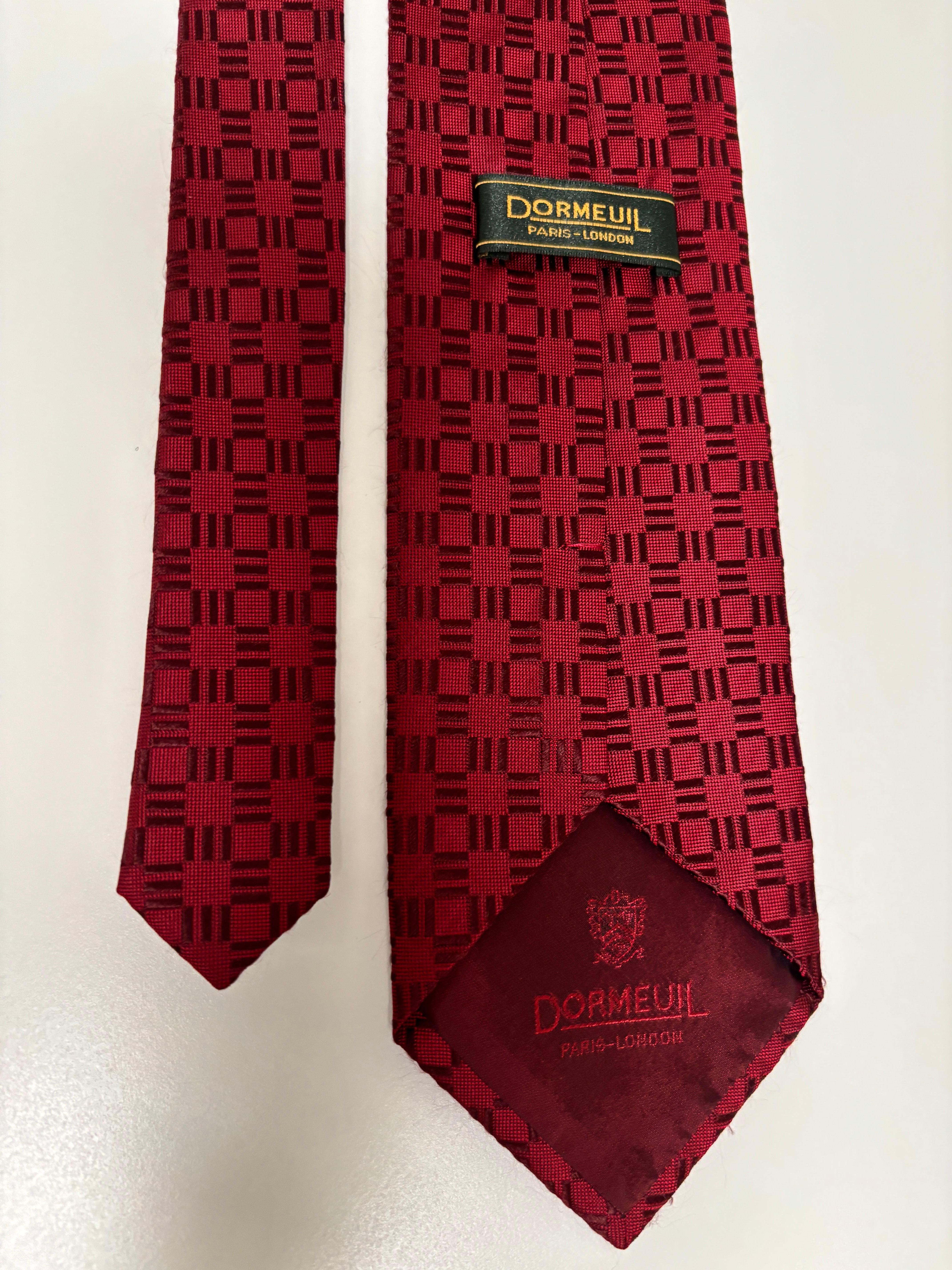 Dormeuil Corbata de cuello de seda roja para hombre Fabricada en Francia en venta 3