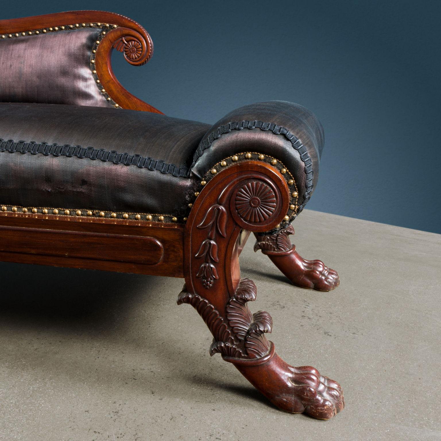 Dormeuse. Milan, c. 1860, black and brown In Good Condition For Sale In Milano, IT