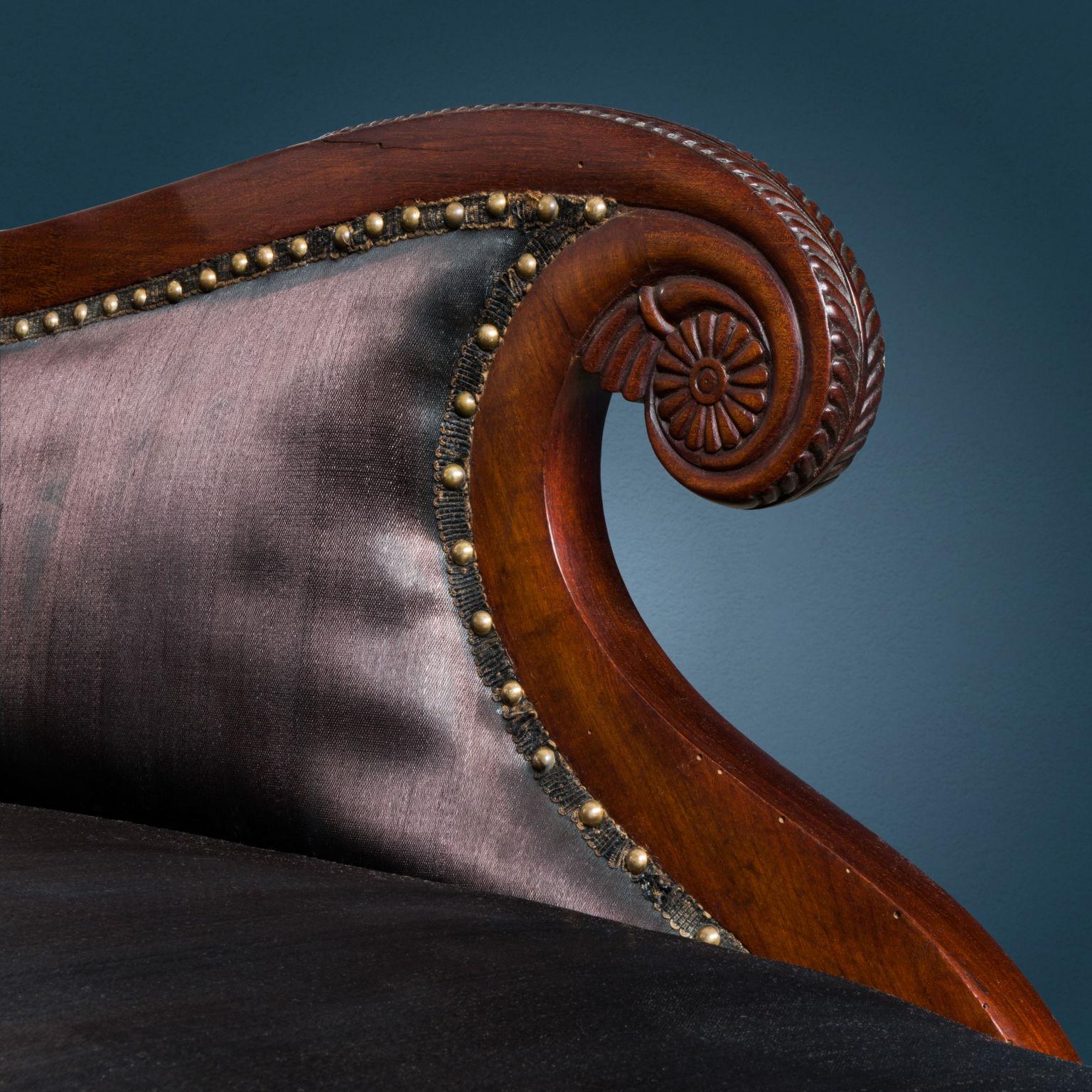 Mid-19th Century Dormeuse. Milan, c. 1860, black and brown For Sale