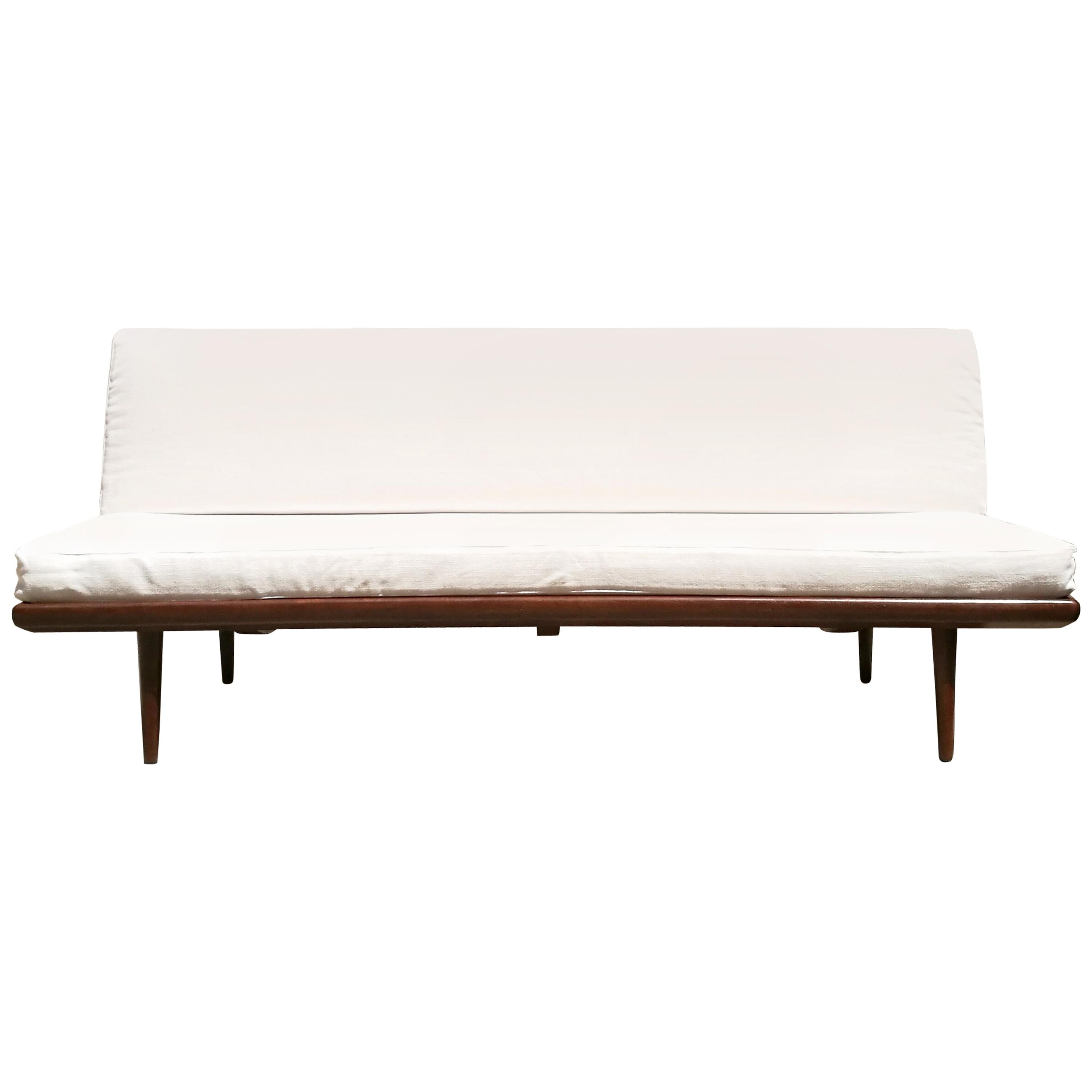 Dormeuse "Minerva" by Peter Hvidt for France and Sons, Denmark, Teak and Fabric