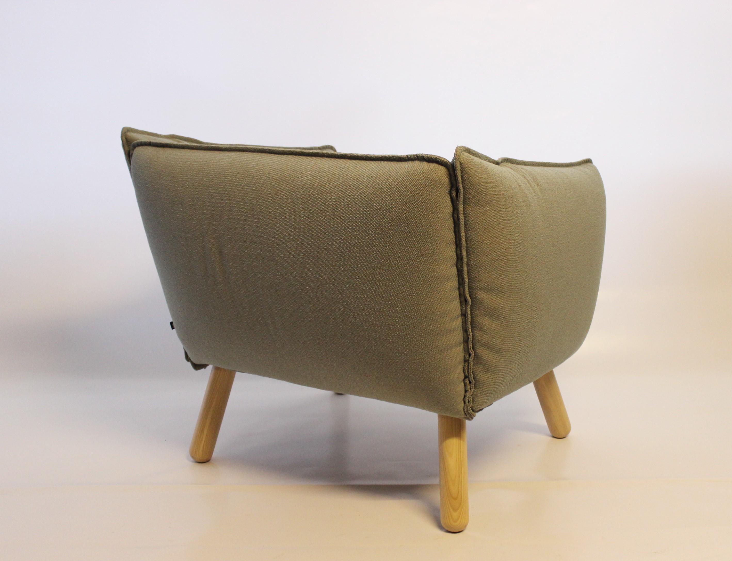 Scandinavian Modern Dormi Lounge Chair with Grey Fabric by the Swedish Ire Furniture
