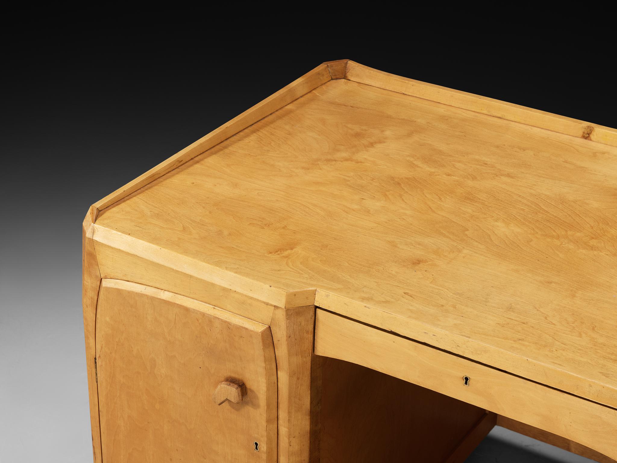 German Dornach School Anthroposophical Desk in Birch, circa 1930 For Sale