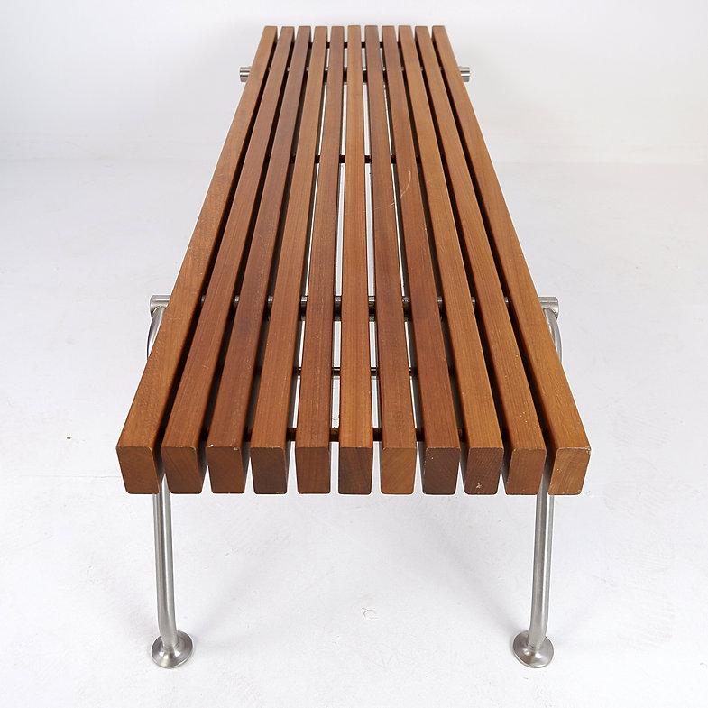 Dornbracht interior wooden slatted bench - Belgium For Sale 4