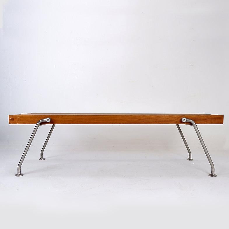 Wood Dornbracht interior wooden slatted bench - Belgium For Sale