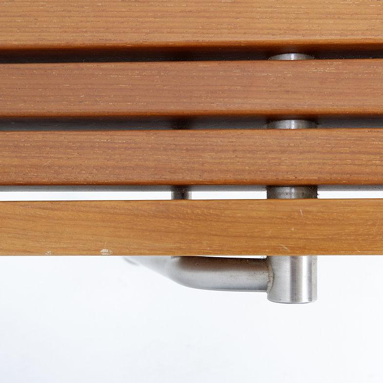 Dornbracht interior wooden slatted bench - Belgium For Sale 1