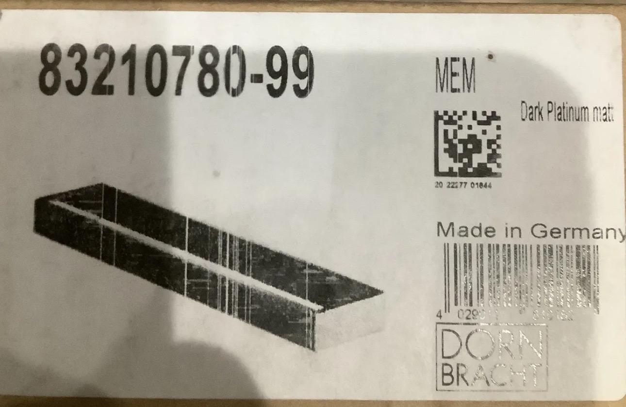 Brass Dornbracht MEM Two-Arm Fixed Towel Bar Brushed Dark Platinum, Germany. For Sale