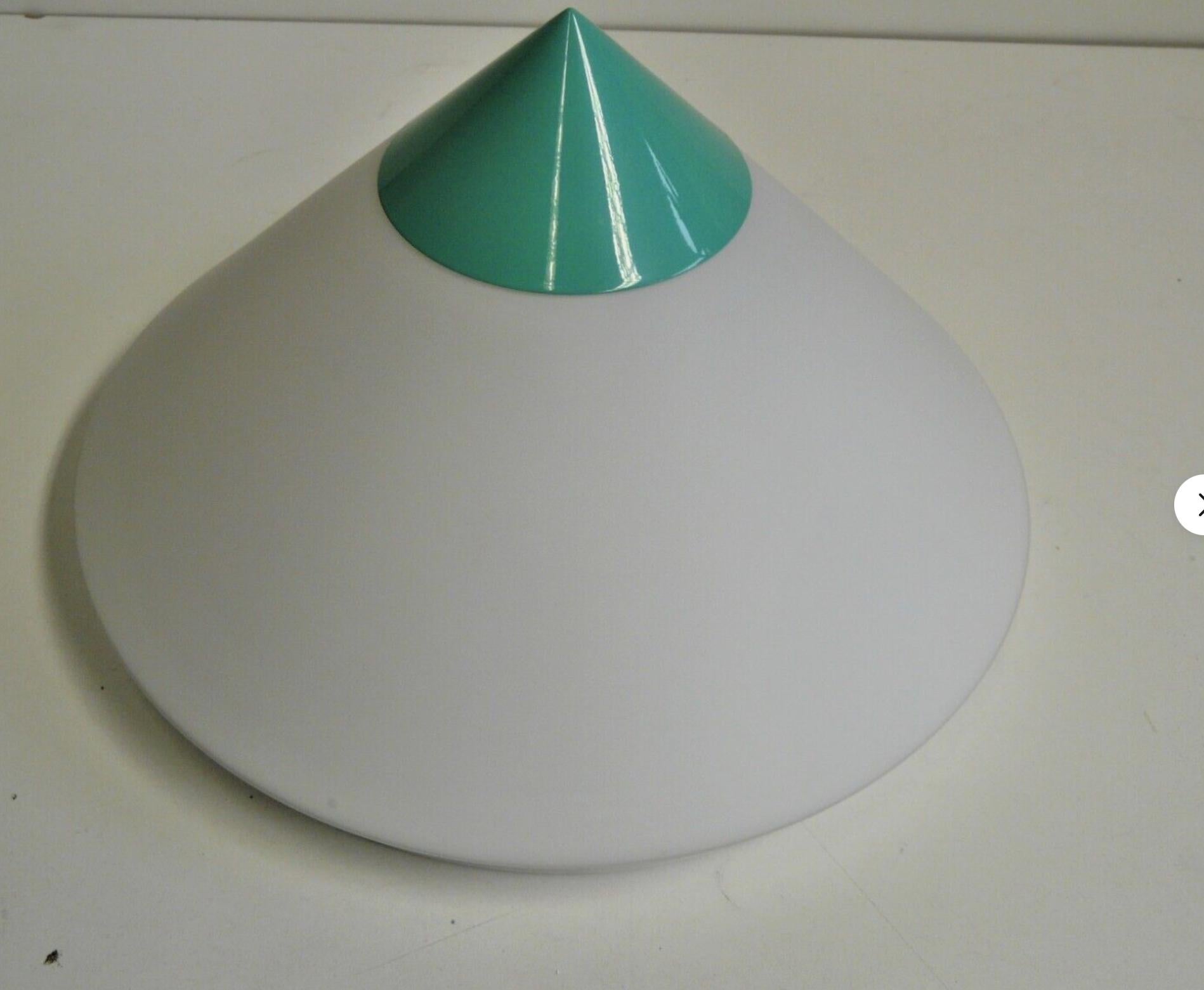Dornbracht Point Collection Postmodern Flush Light Fixture, Bianco e verde acqua Germania in vendita 4