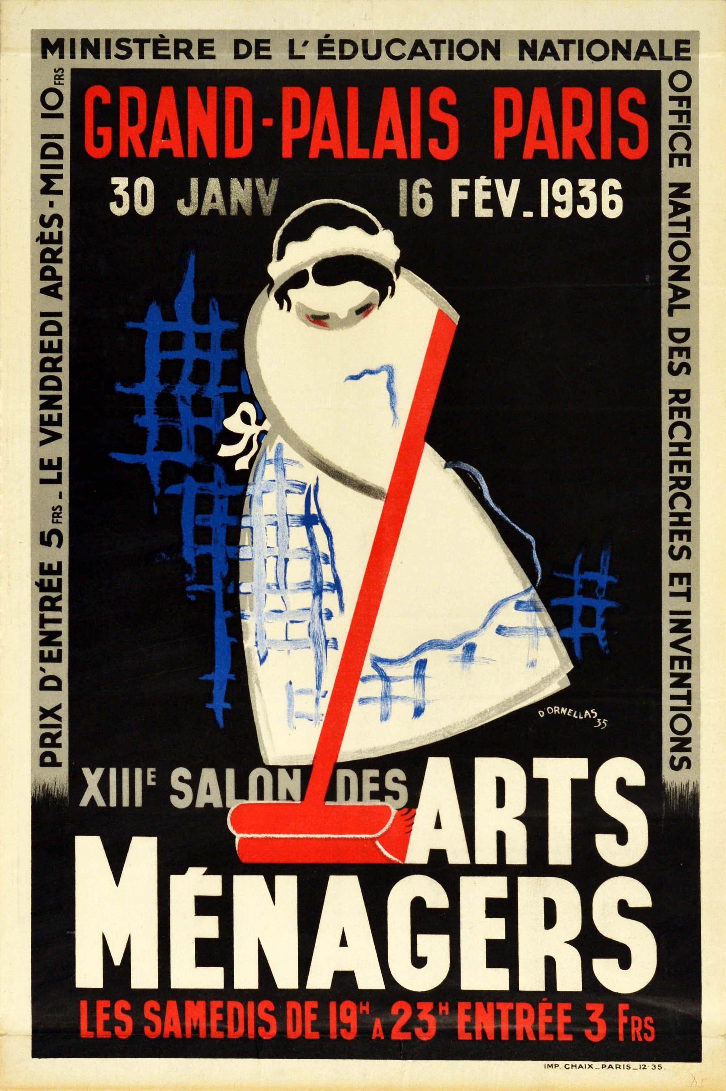 D'Ornellas Print - Original Vintage Poster Salon Des Arts Menagers Paris Household Show Furniture