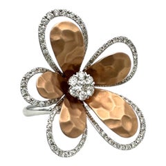 D'Oro by EFFY Bague fleur en or blanc et rose 18k diamant 1-1/4 Ct T.w. $7k Macys