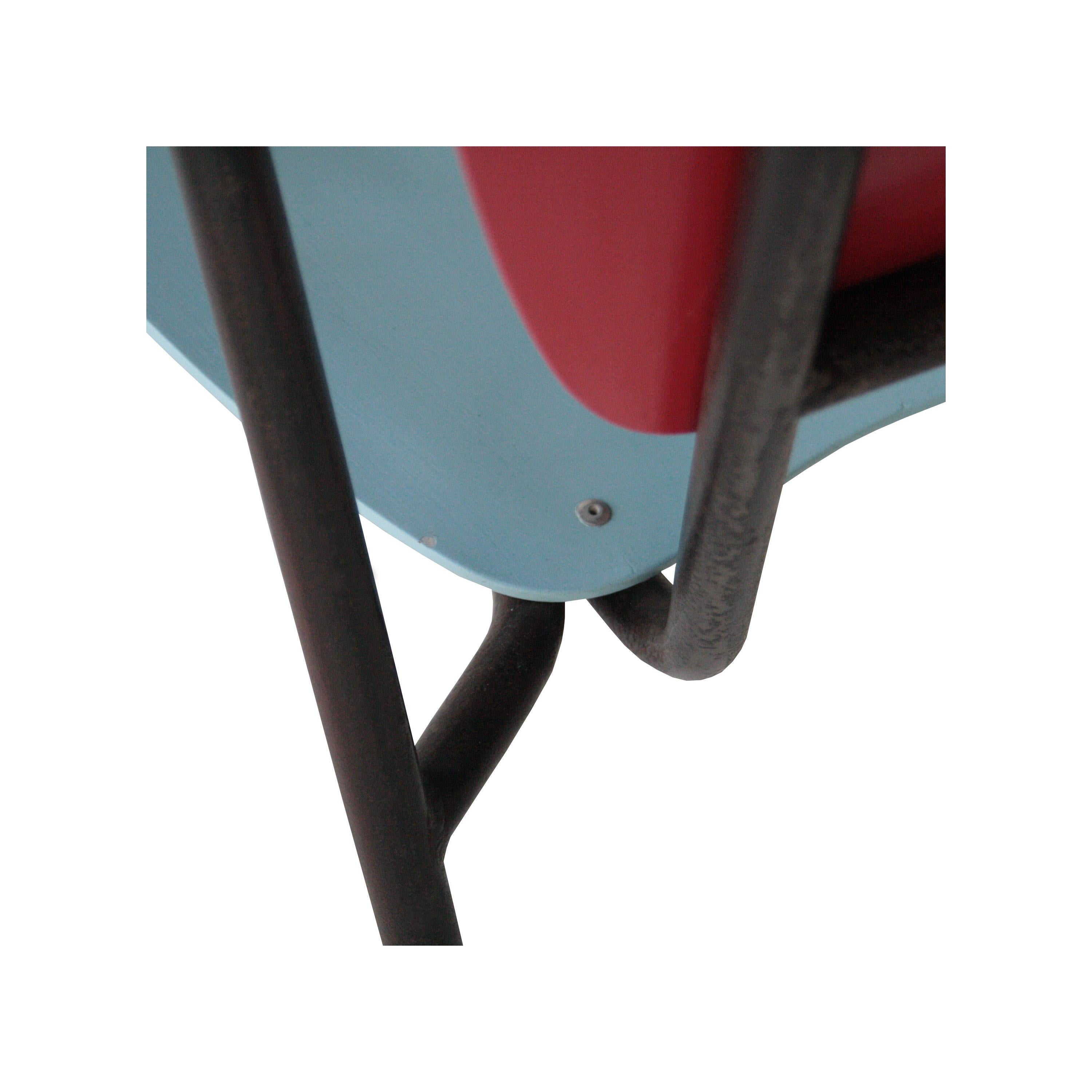 Doro Cundo Black Red Blue Natural Fiber Metal Wood Italian Chairs, 1980 4