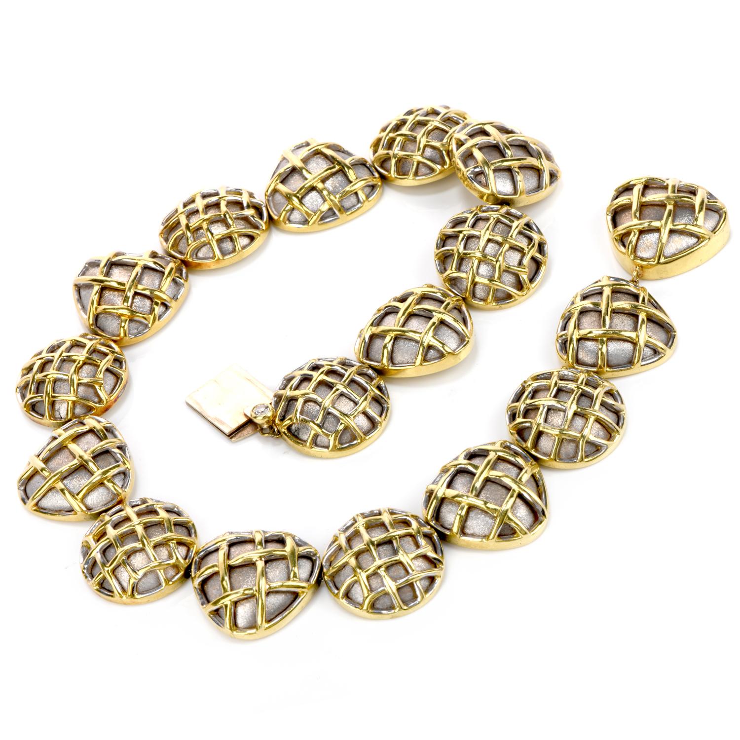 Dorota Schwere 18 Karat Gold Knopf Chocker-Halskette (Moderne) im Angebot