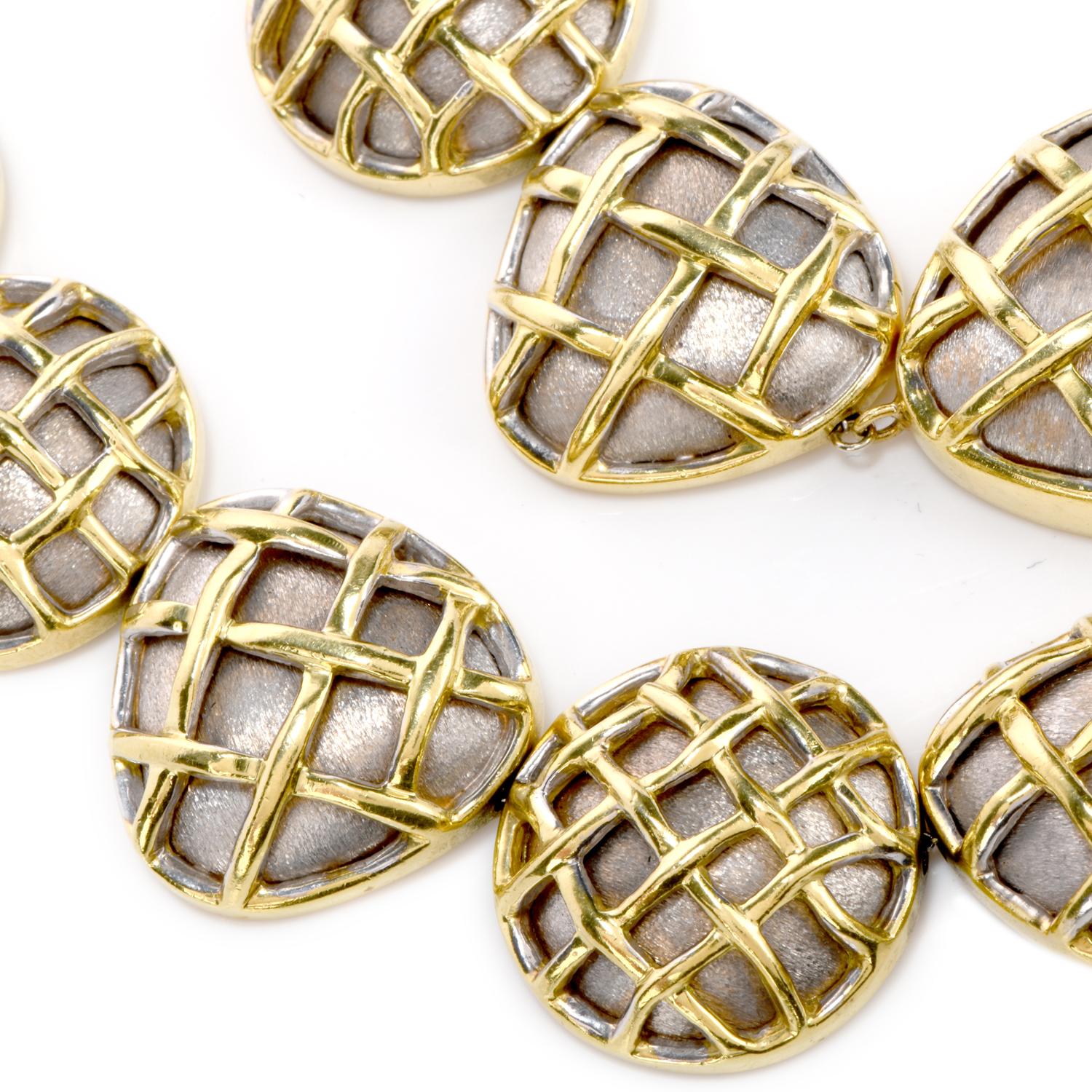 Dorota Schwere 18 Karat Gold Knopf Chocker-Halskette im Zustand „Hervorragend“ im Angebot in Miami, FL