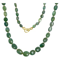 DOROTA LASAK 22k gold emerald beaded necklace