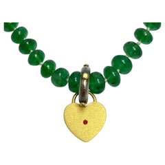 DOROTA LASAK 22k gold emerald coral beaded necklace