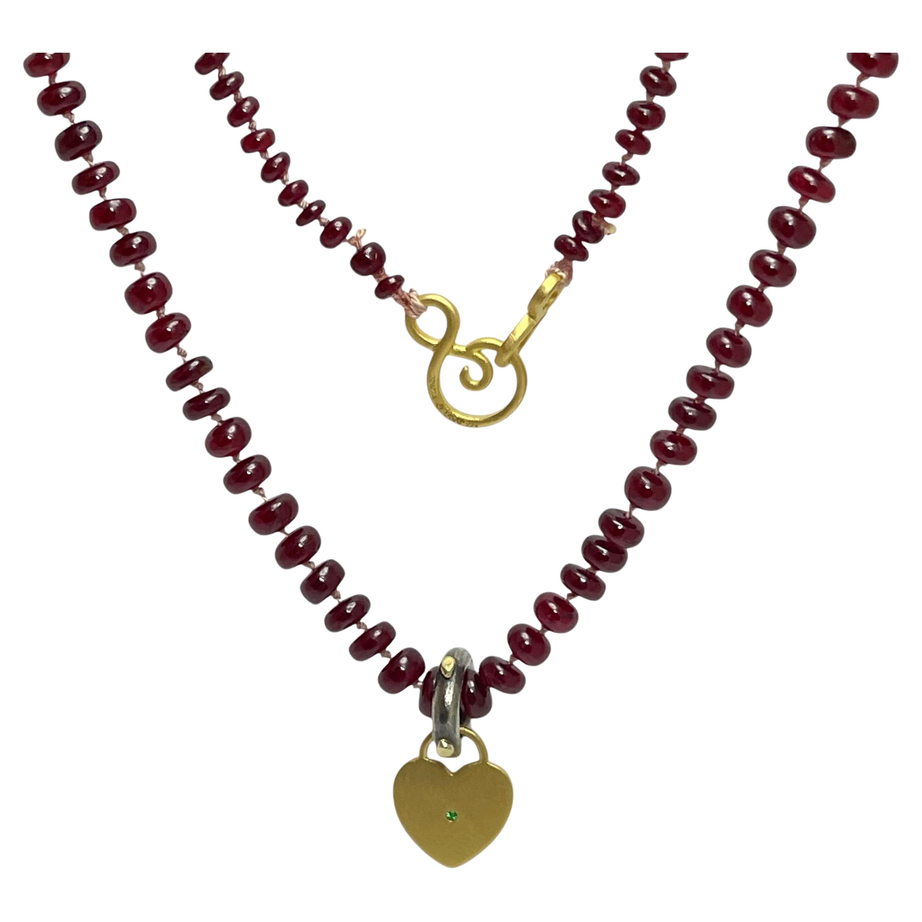 DOROTA LASAK 22k gold ruby beaded necklace