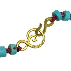 DOROTA LASAK 22k gold turquoise beaded necklace