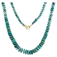 DOROTA LASAK Collier de perles de turquoise en or 22 carats